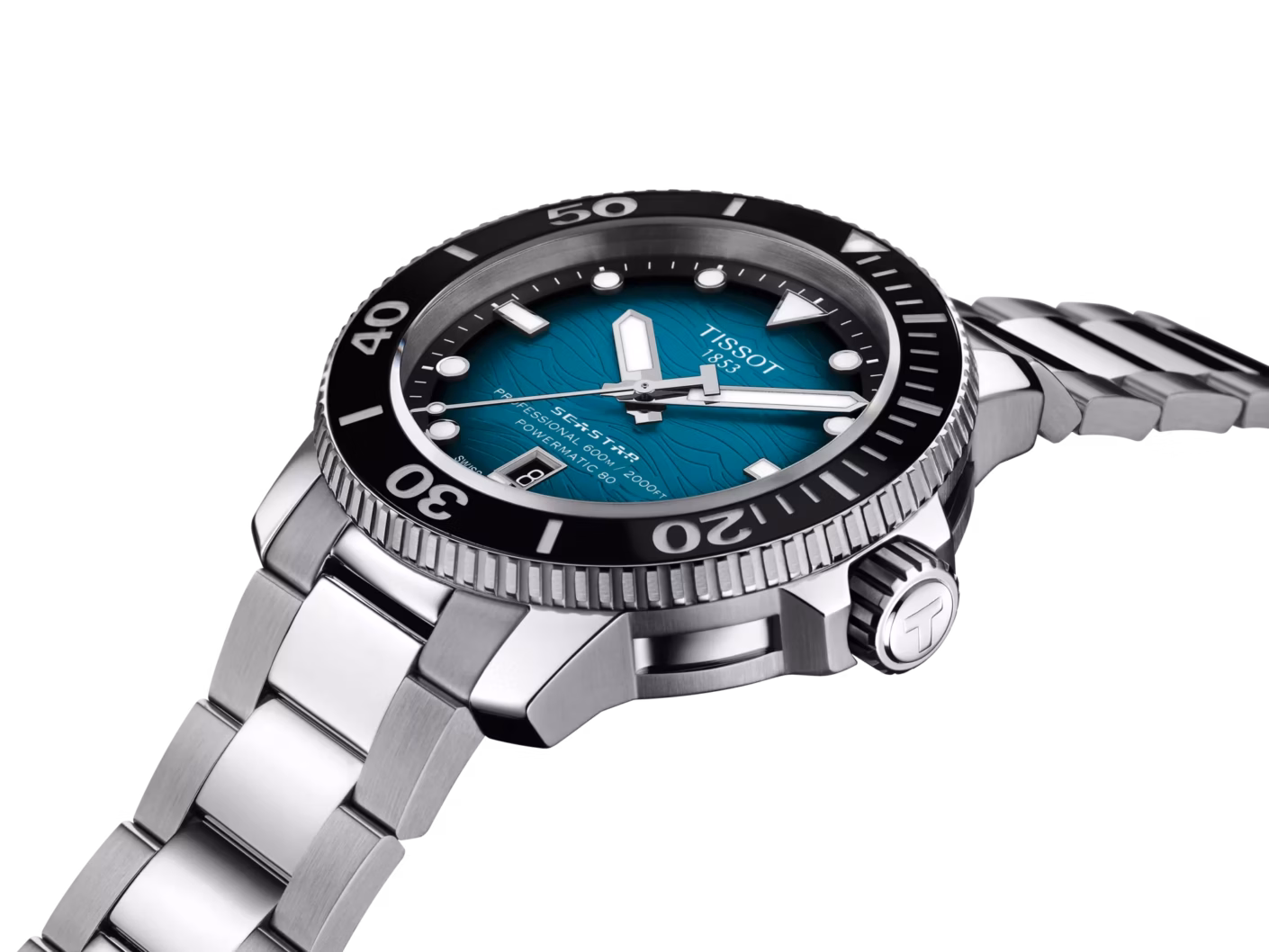 TISSOT 天梭 Seastar 2000 Professional Powermatic 80 46mm 海星淺藍面潛水錶 廣告款 T120.607.11.041.00