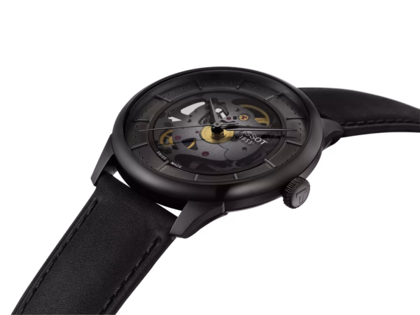 TISSOT 天梭 Chemin des Tourelles Skeleton 杜魯爾 黑色鏤空機械錶 T139.836.36.441.00：圖片 6