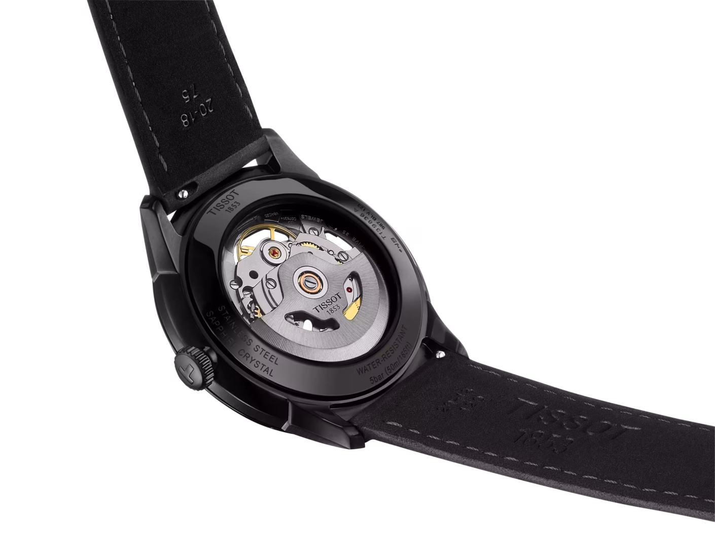 TISSOT 天梭 Chemin des Tourelles Skeleton 杜魯爾 黑色鏤空機械錶 T139.836.36.441.00