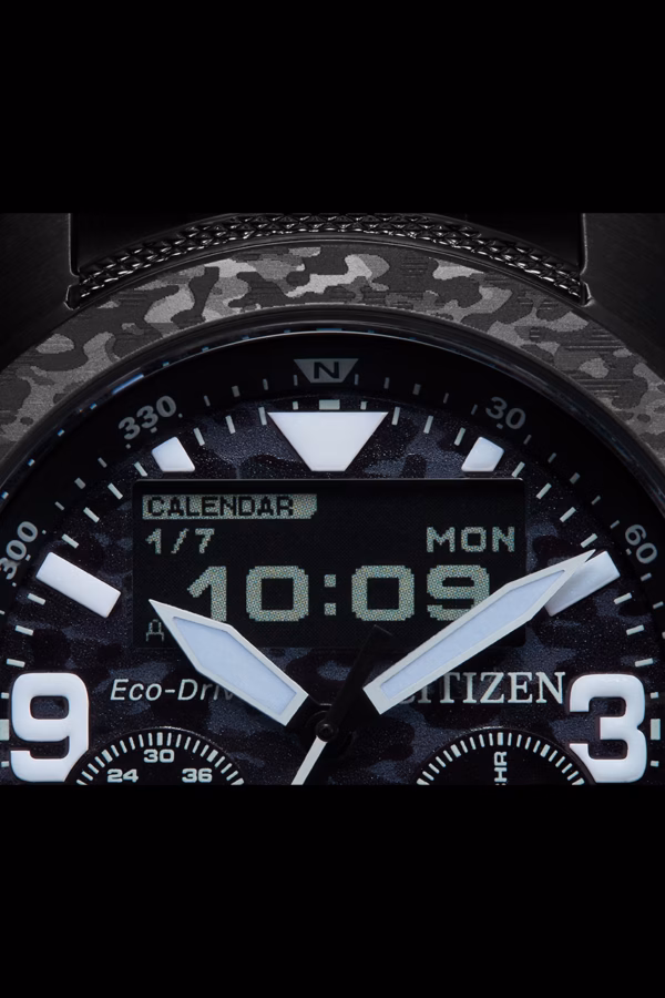 CITIZEN 星辰 PROMASTER 35週年限定 光動能液晶顯示迷彩腕錶 JV1008-63E：圖片 9