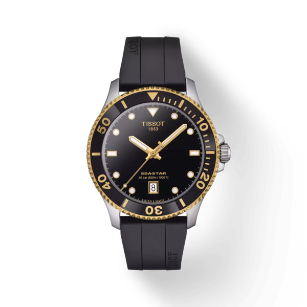 TISSOT 天梭 Seastar 1000 40mm 黑金海星潛水錶 T120.410.27.051.00：圖片 13