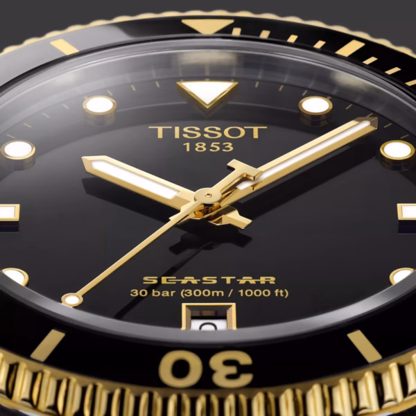 TISSOT 天梭 Seastar 1000 40mm 黑金海星潛水錶 T120.410.27.051.00：圖片 10