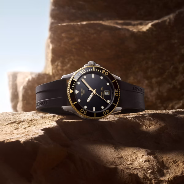 TISSOT 天梭 Seastar 1000 40mm 黑金海星潛水錶 T120.410.27.051.00：圖片 7