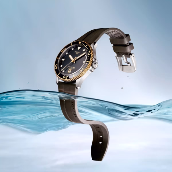 TISSOT 天梭 Seastar 1000 40mm 黑金海星潛水錶 T120.410.27.051.00：圖片 9
