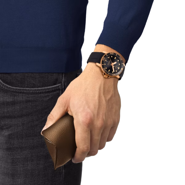 TISSOT 天梭 Seastar 1000 Powermatic 80 43mm 海星潛水錶 玫瑰金 T120.407.37.051.01：圖片 5