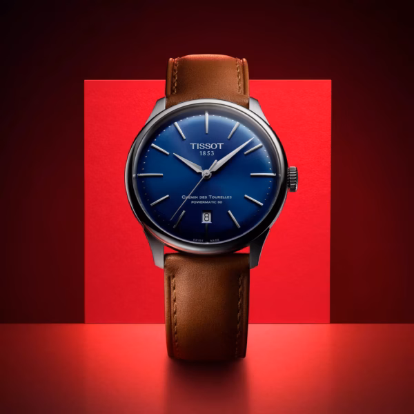 TISSOT 天梭 Chemin des Tourelles Powermatic 80 42mm 杜魯爾 廣告款藍色機械錶 T139.407.16.041.00：圖片 8