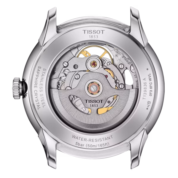 TISSOT 天梭 Chemin des Tourelles Skeleton 杜魯爾 象牙色鏤空機械錶 T139.836.16.261.00：圖片 3