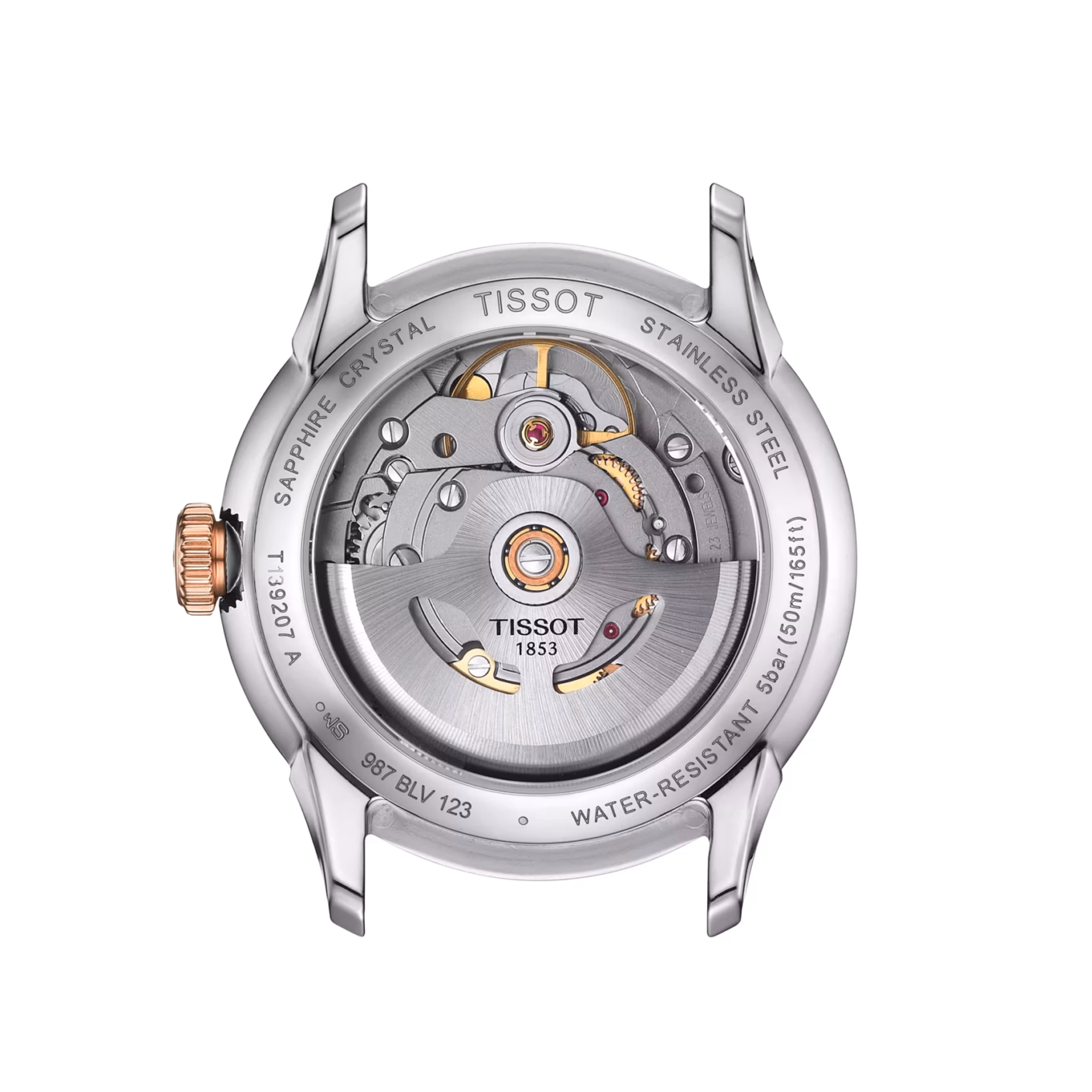 TISSOT 天梭 Chemin des Tourelles Powermatic 80 34mm 杜魯爾 銀玫瑰金機械錶 T139.207.22.038.00