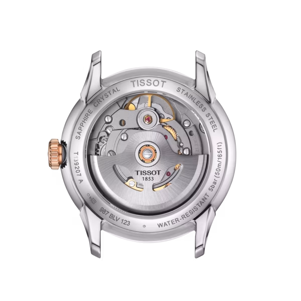 TISSOT 天梭 Chemin des Tourelles Powermatic 80 34mm 杜魯爾 銀玫瑰金機械錶 T139.207.22.038.00：圖片 3