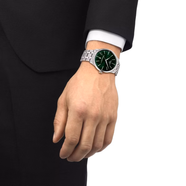 TISSOT 天梭 Chemin des Tourelles Powermatic 80 42mm 杜魯爾 墨綠機械錶 T139.407.11.091.00：圖片 5