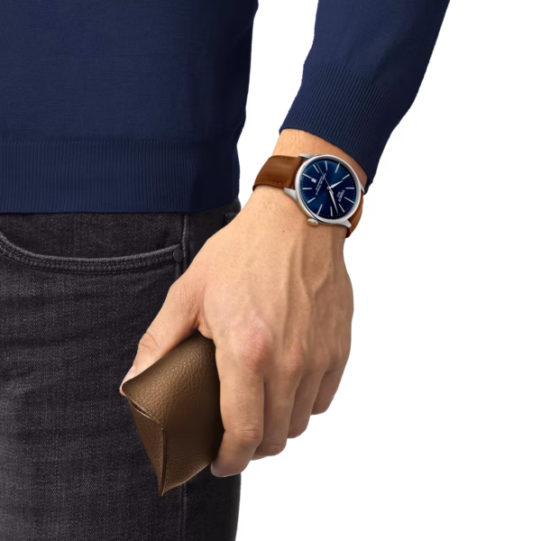 TISSOT 天梭 Chemin des Tourelles Powermatic 80 42mm 杜魯爾 廣告款藍色機械錶 T139.407.16.041.00：圖片 5