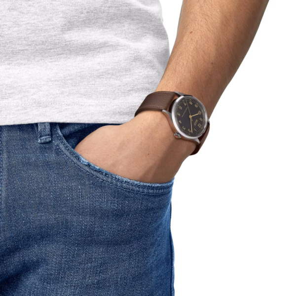 TISSOT 天梭 Heritage 1938 Automatic COSC 復刻系列 天文台認證機械錶 黑色 T142.464.16.062.00：圖片 5