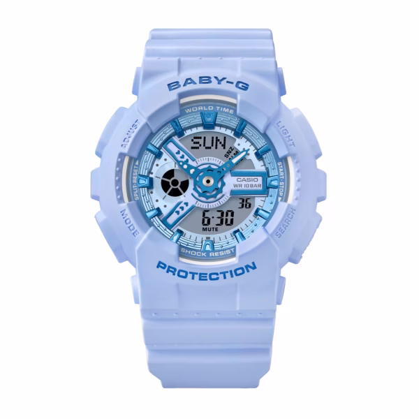 CASIO 卡西歐 BABY-G BA-110YK-2A Y2K時尚藍色 指針數位雙顯錶：圖片 2