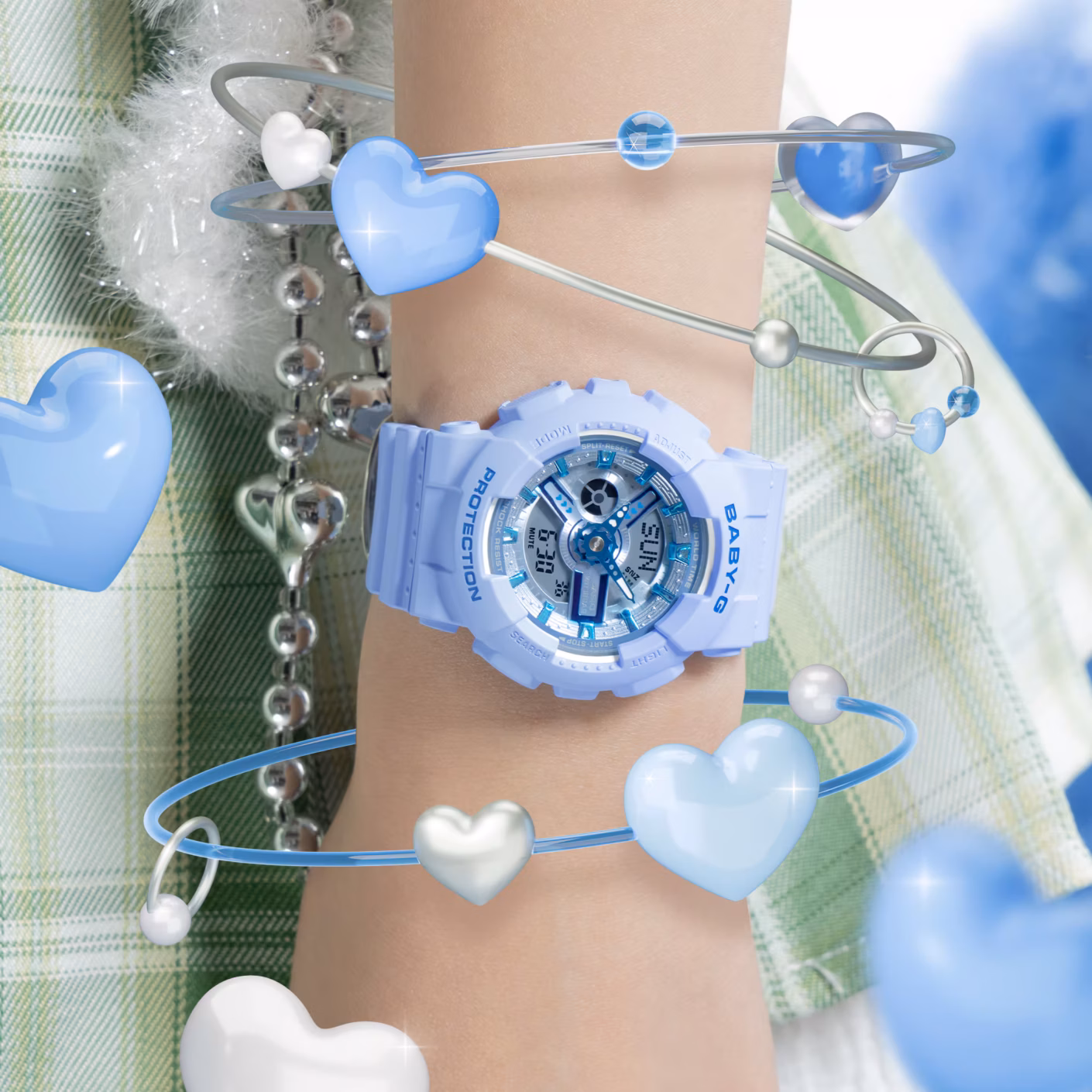 CASIO 卡西歐 BABY-G BA-110YK-2A Y2K時尚藍色 指針數位雙顯錶