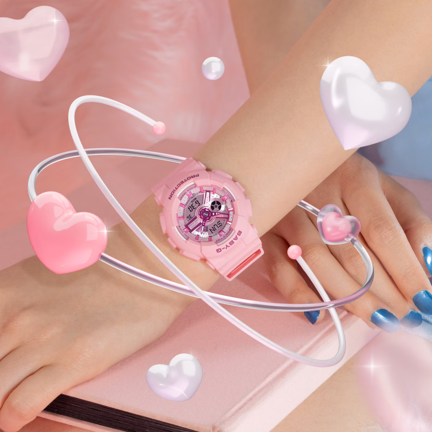 CASIO 卡西歐 BABY-G BA-110YK-4A Y2K時尚粉紅色 指針數位雙顯錶