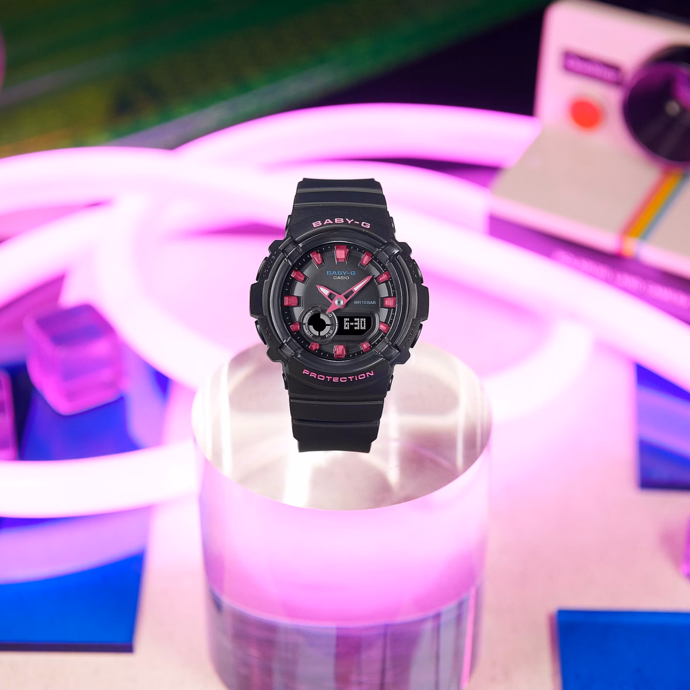 CASIO 卡西歐 BABY-G BGA-280DN-1A 霓虹舞動粉紅 指針數位雙顯錶