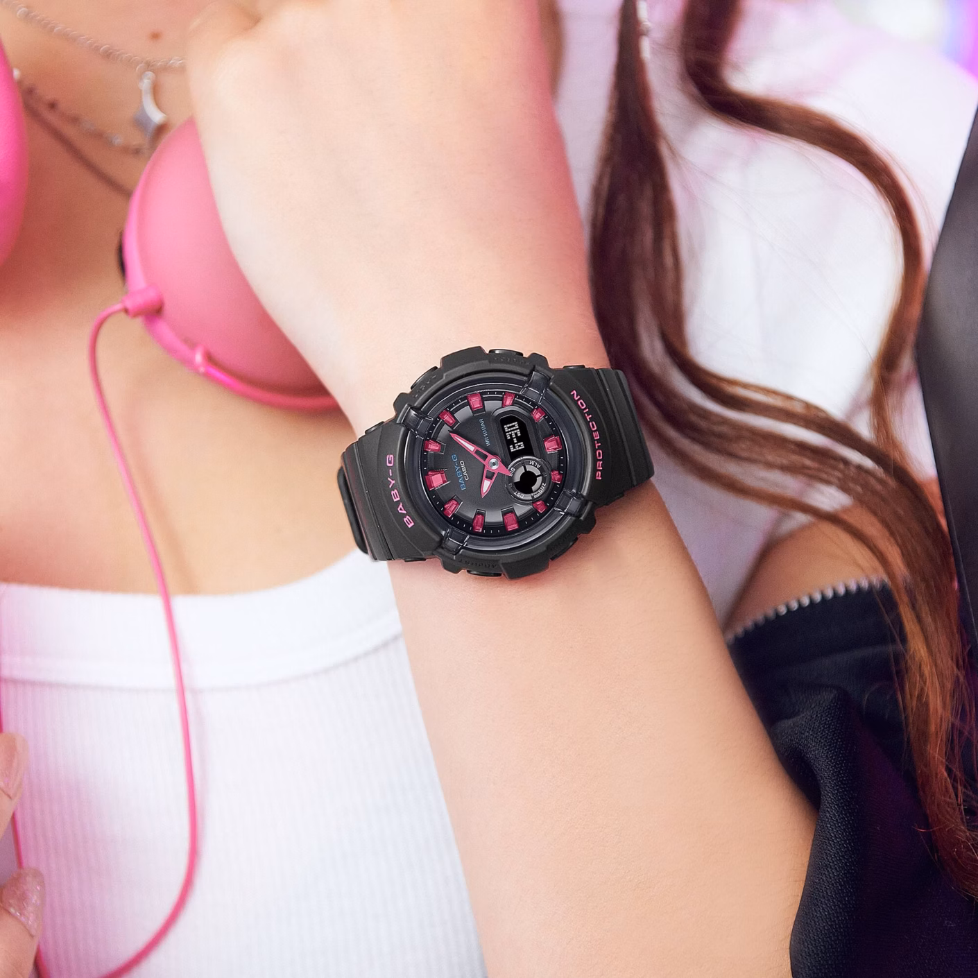 CASIO 卡西歐 BABY-G BGA-280DN-1A 霓虹舞動粉紅 指針數位雙顯錶