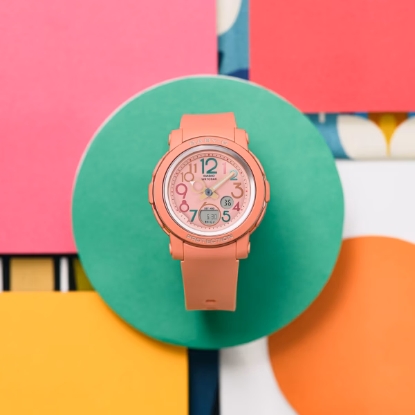 CASIO 卡西歐 BABY-G BGA-290PA-4A 復古橘 指針數位雙顯錶：圖片 4