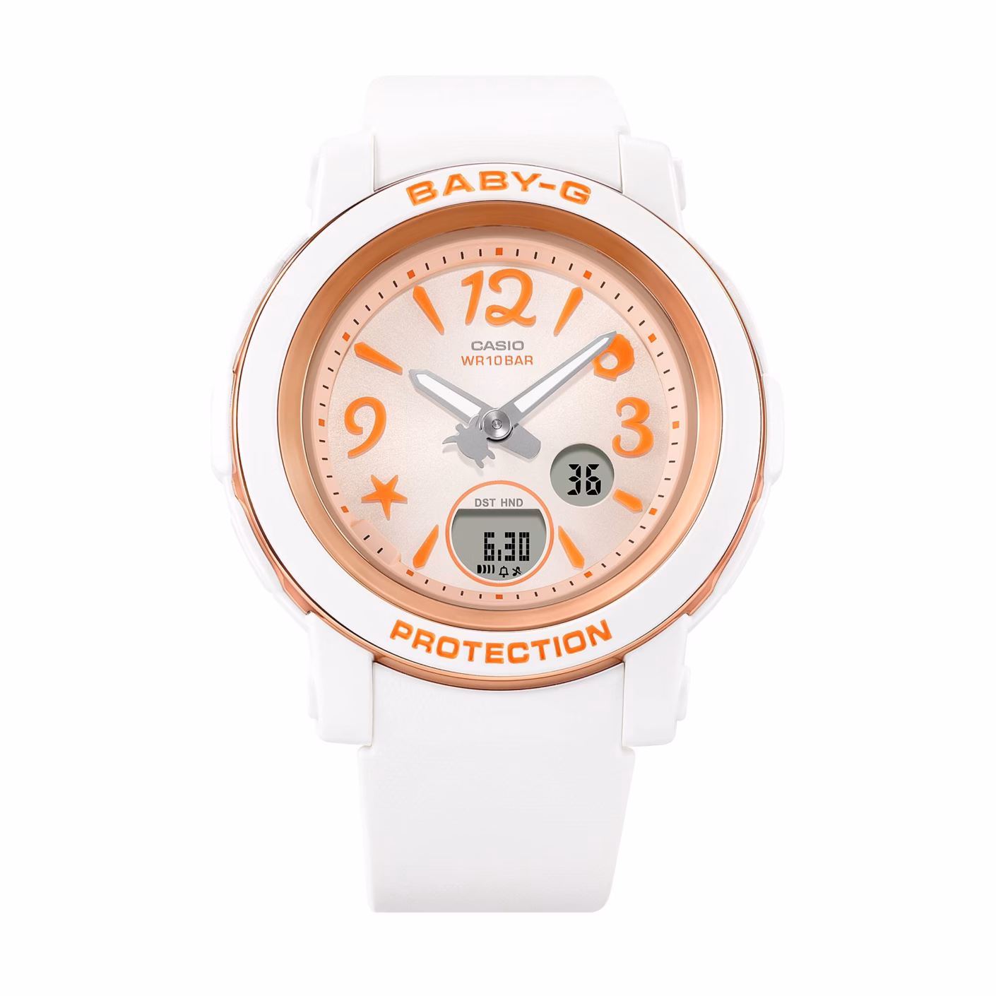CASIO 卡西歐 BABY-G BGA-290US-4A 熱帶海洋橘 指針數位雙顯錶