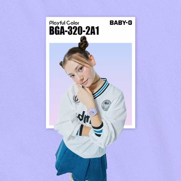 CASIO 卡西歐 BABY-G BGA-320-2A1 粉紫色漸層 指針數位雙顯錶：圖片 3