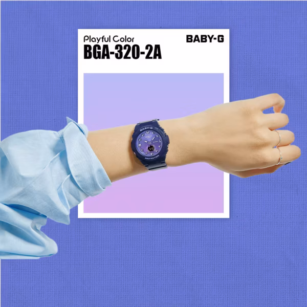 CASIO 卡西歐 BABY-G BGA-320-2A 紫色漸層 指針數位雙顯錶：圖片 2