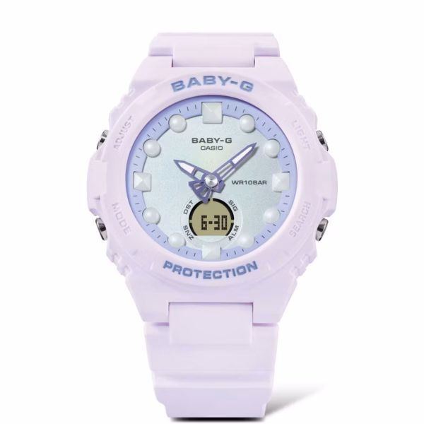 CASIO 卡西歐 BABY-G BGA-320FH-4A 夢幻粉紫色 指針數位雙顯錶：圖片 4