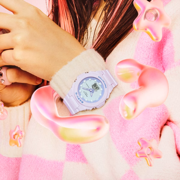 CASIO 卡西歐 BABY-G BGA-320FH-4A 夢幻粉紫色 指針數位雙顯錶：圖片 2