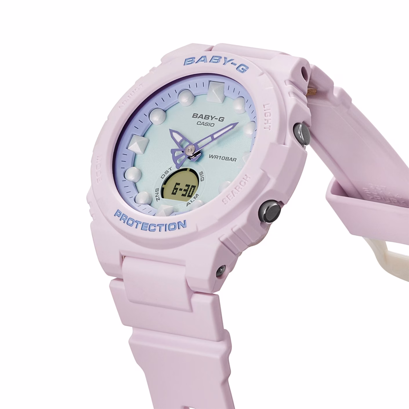 CASIO 卡西歐 BABY-G BGA-320FH-4A 夢幻粉紫色 指針數位雙顯錶