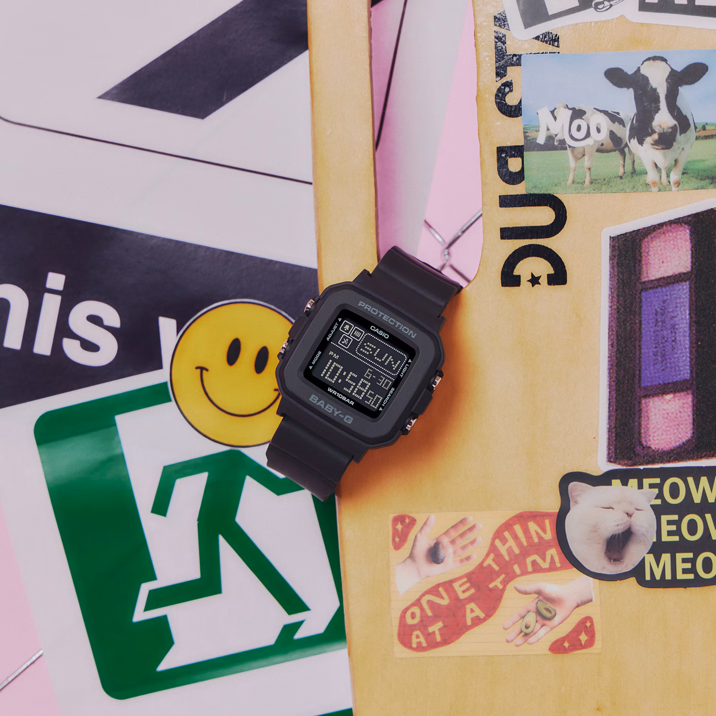 CASIO 卡西歐 BABY-G BGD-10-1 黑色 數位像素動畫錶