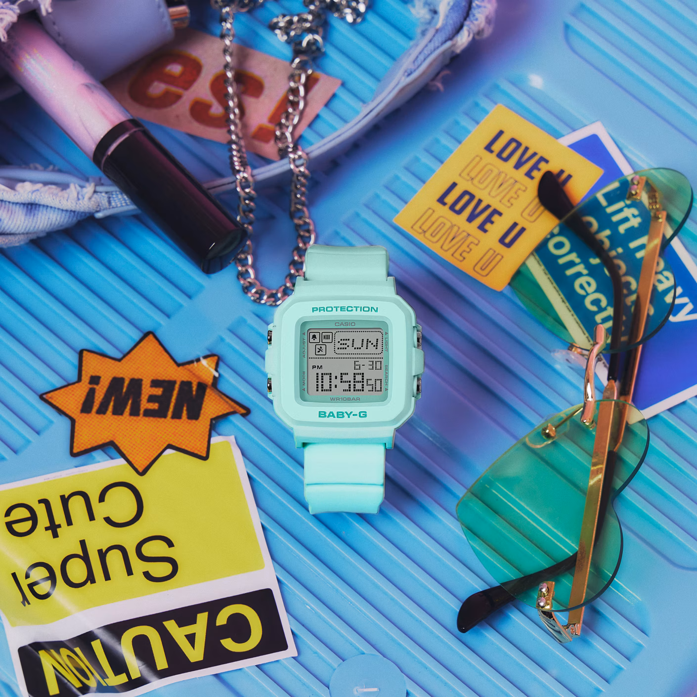 CASIO 卡西歐 BABY-G BGD-10-3 薄荷綠 數位像素動畫錶