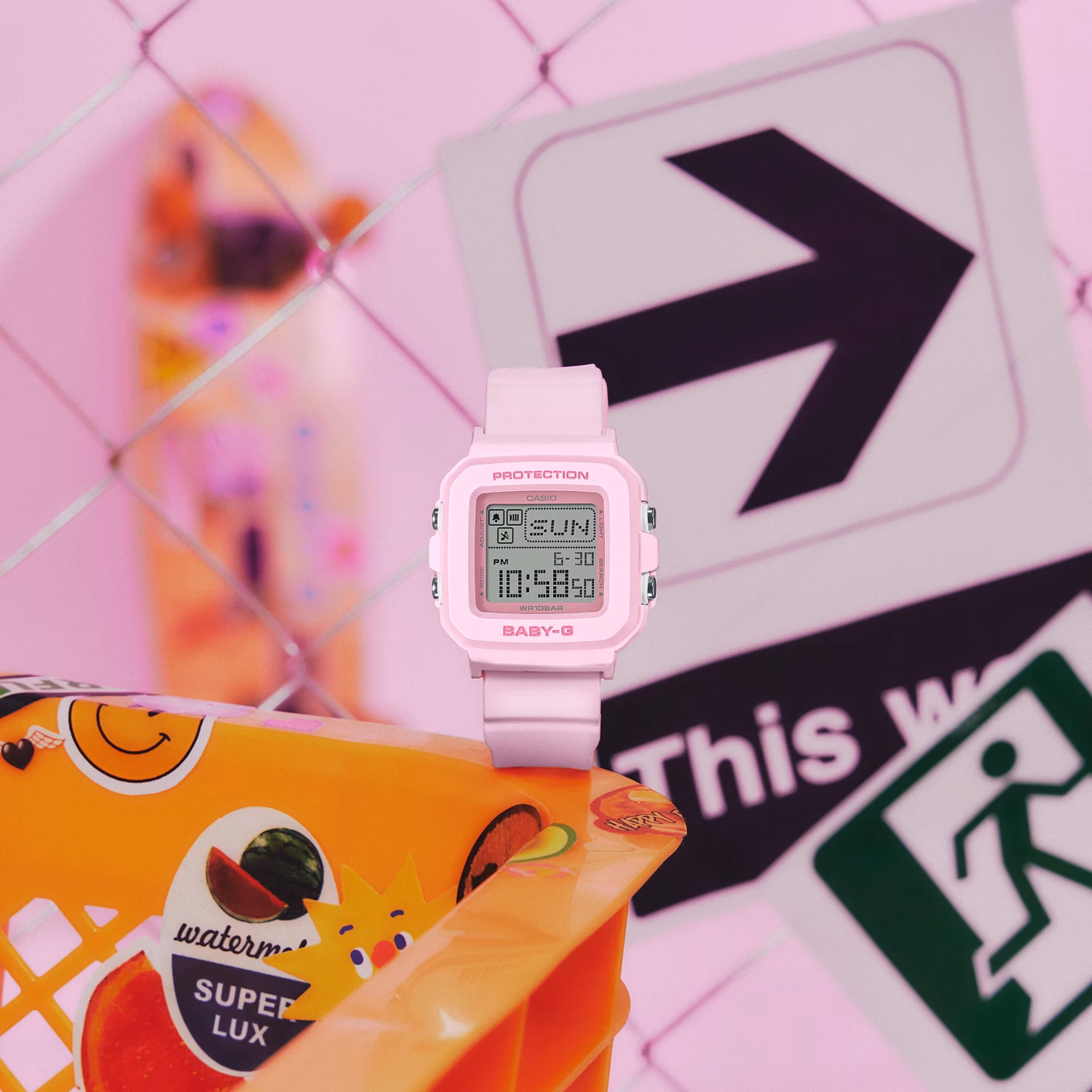 CASIO 卡西歐 BABY-G BGD-10-4 粉色 數位像素動畫錶