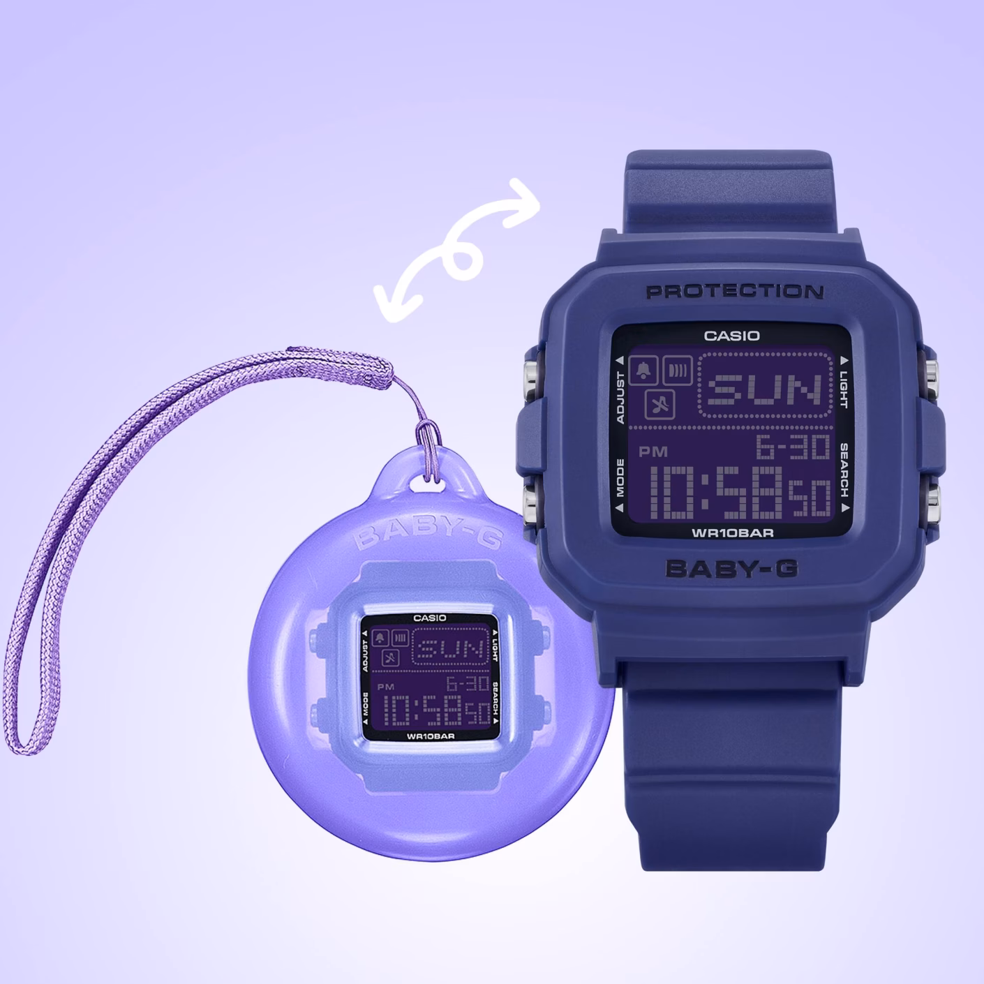 CASIO 卡西歐 BABY-G BGD-10K-2 酷洛米 Y2K風格時尚 紫色 數位像素動畫錶