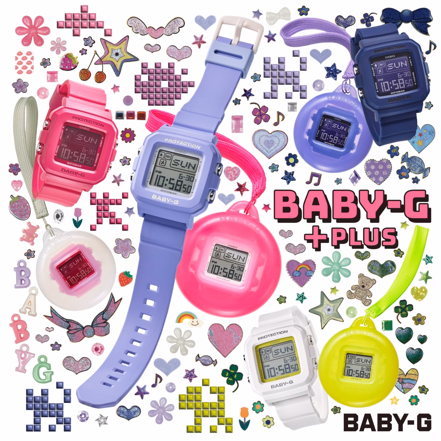 CASIO 卡西歐 BABY-G BGD-10K-2 酷洛米 Y2K風格時尚 紫色 數位像素動畫錶