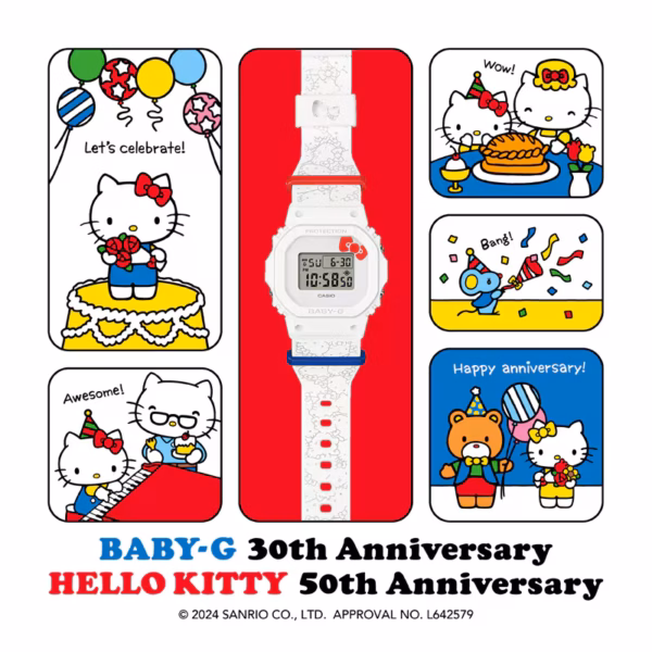 CASIO 卡西歐 BABY-G BGD-565KT-7 HELLO KITTY 50 週年 聯名數位錶：圖片 5
