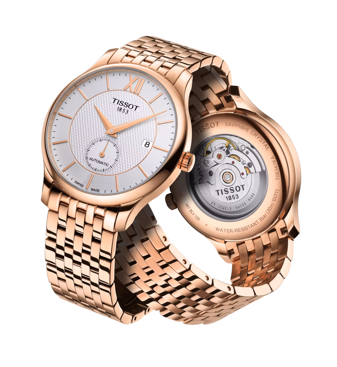 TISSOT 天梭 Tradition Automatic Small Second 傳統系列 玫瑰金機械錶 T063.428.33.038.00