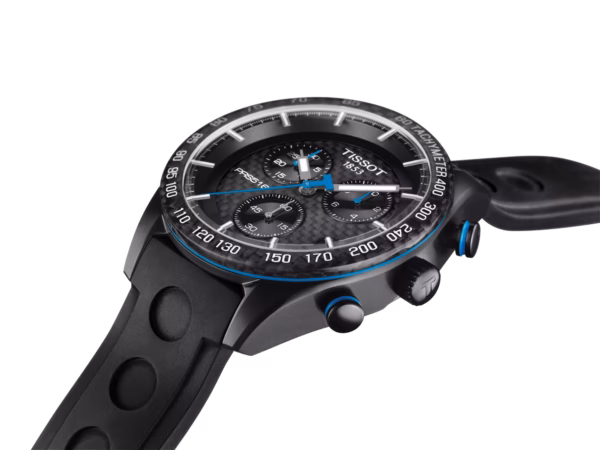 TISSOT 天梭 PRS 516 Chronograph 賽車藍三眼計時錶 T100.417.37.201.00：圖片 2