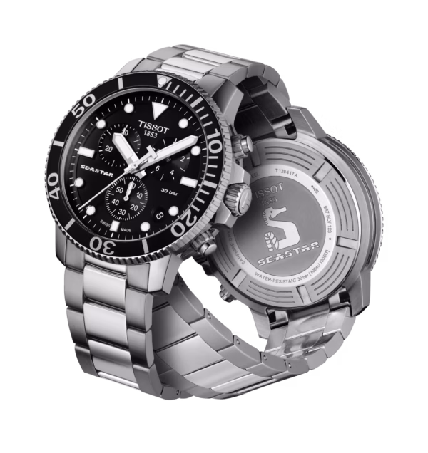 TISSOT 天梭 Seastar 1000 Quartz chronograph 黑海星三眼計時錶 T120.417.11.051.00：圖片 3