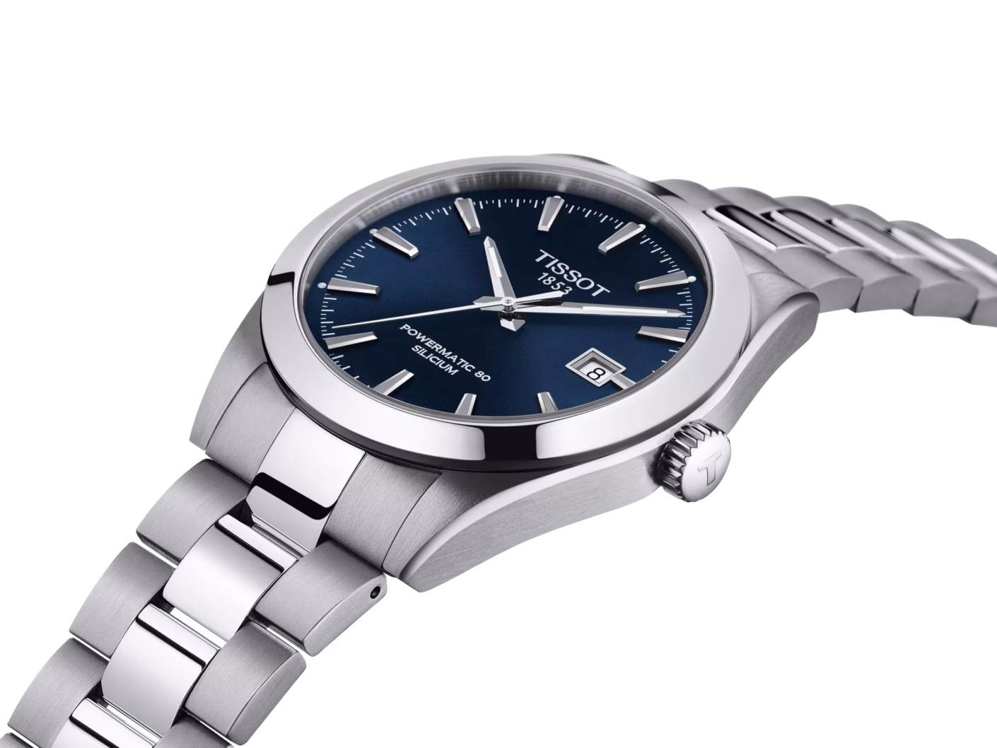 TISSOT 天梭 Gentleman Powermatic 80 Silicium 矽游絲 紳士藍機械腕錶 T127.407.11.041.00
