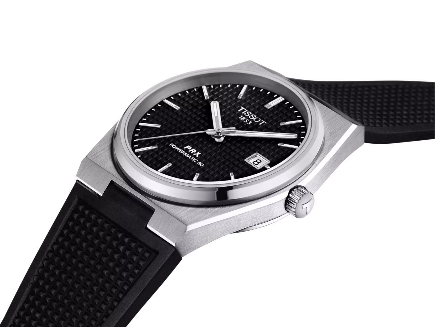 TISSOT 天梭 PRX Powermatic 80 40mm 黑色膠帶機械錶 T137.407.17.051.00