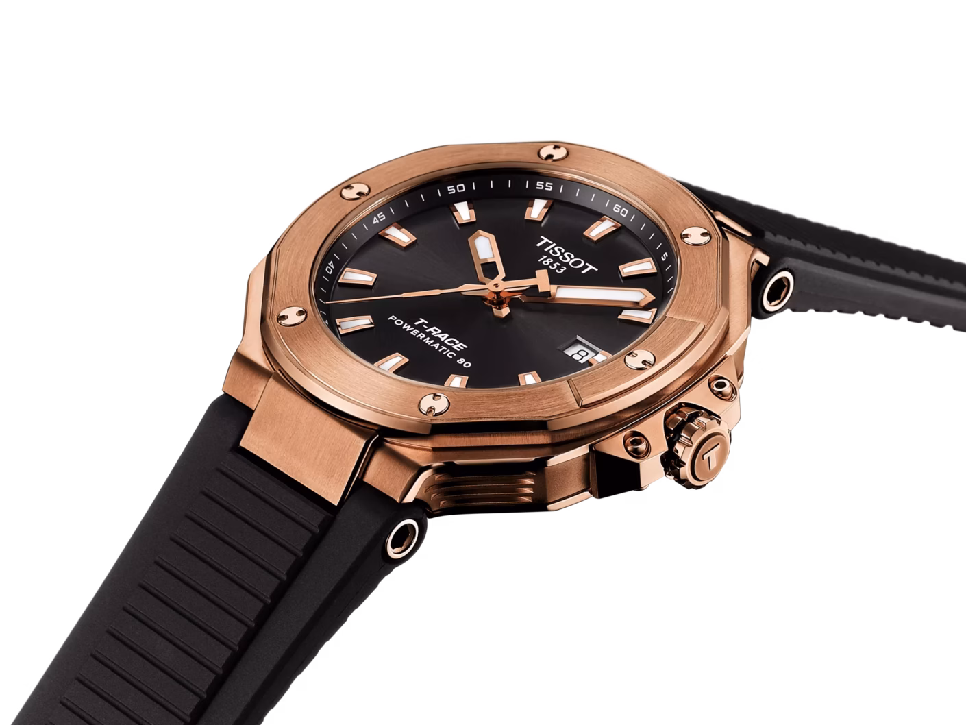 TISSOT 天梭 T-Race Powermatic 80 41mm 玫瑰金賽車機械錶 T141.807.37.051.00