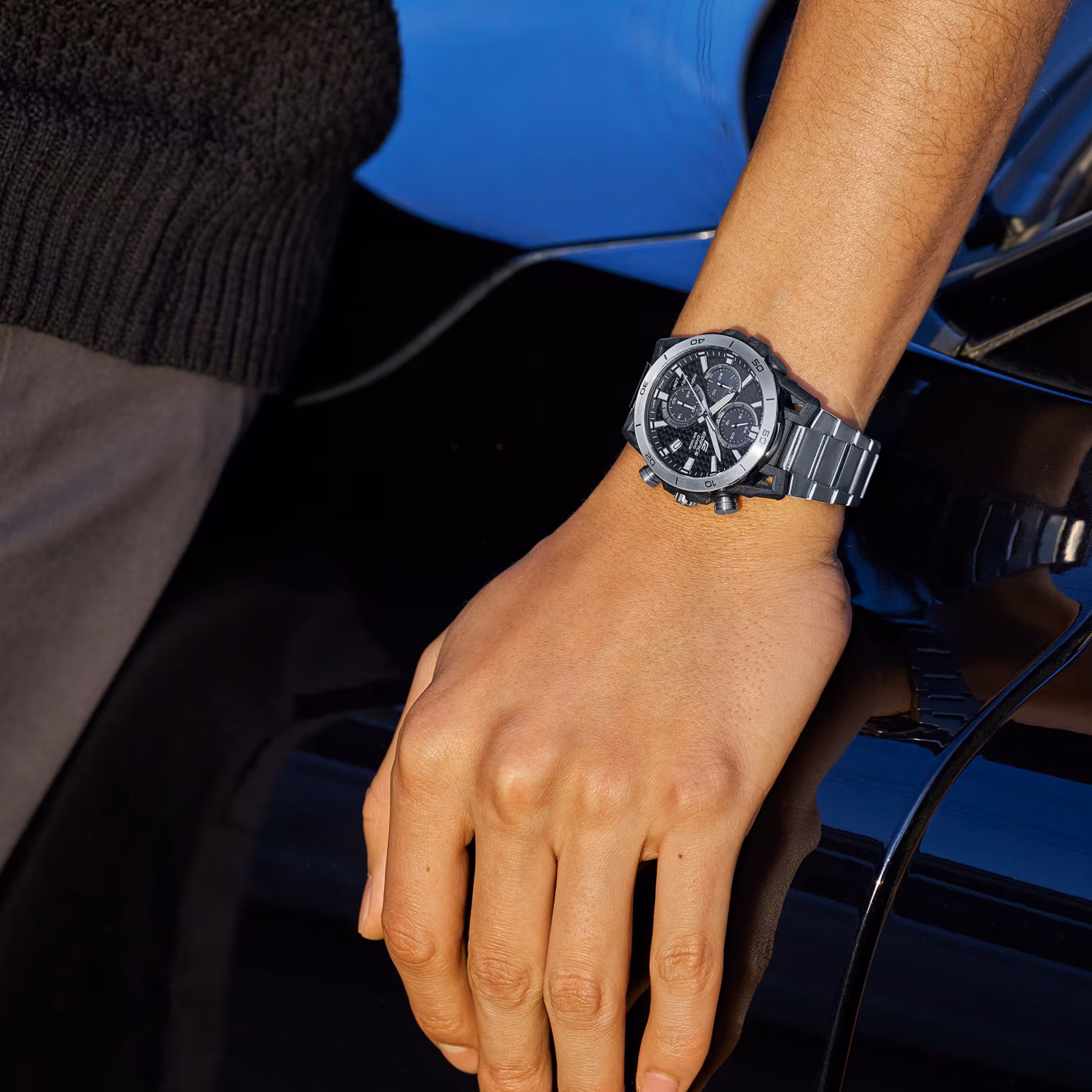 CASIO 卡西歐 EDIFICE EQS-960D-1AV 碳纖維 太陽能計時賽車錶