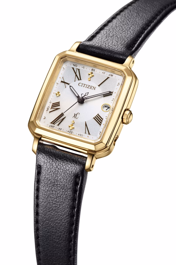 CITIZEN 星辰 xC 限量款 香檳金方形光動能電波女錶 ES9502-12A：圖片 5