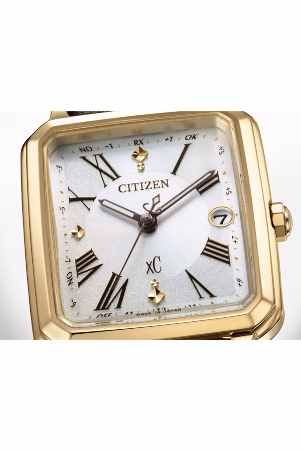 CITIZEN 星辰 xC 限量款 香檳金方形光動能電波女錶 ES9502-12A：圖片 4