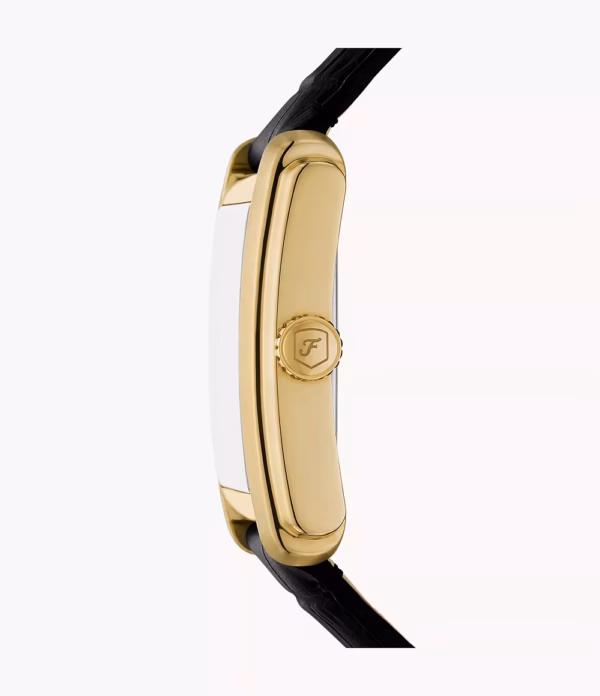 FOSSIL Carraway 典藏黑羅馬數字手錶 黑色真皮錶帶 30MM FS6091：圖片 2