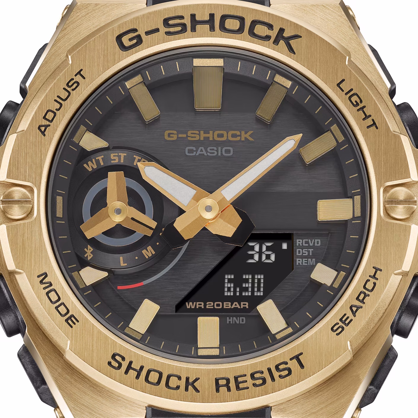 CASIO 卡西歐 G-SHOCK GST-B500GD-9A G-STEEL 金色 數位指針錶