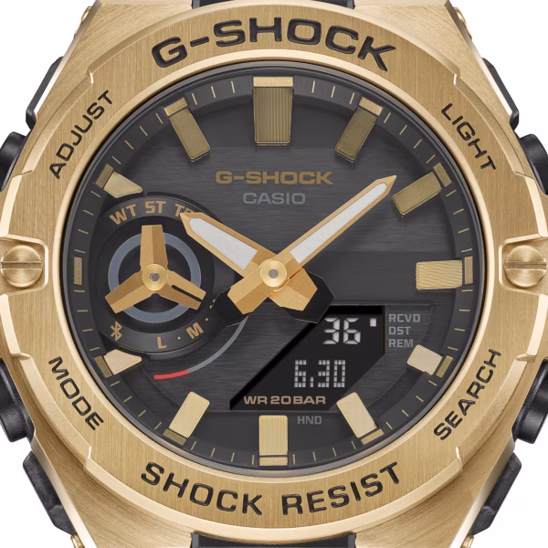 CASIO 卡西歐 G-SHOCK GST-B500GD-9A G-STEEL 金色 數位指針錶：圖片 6