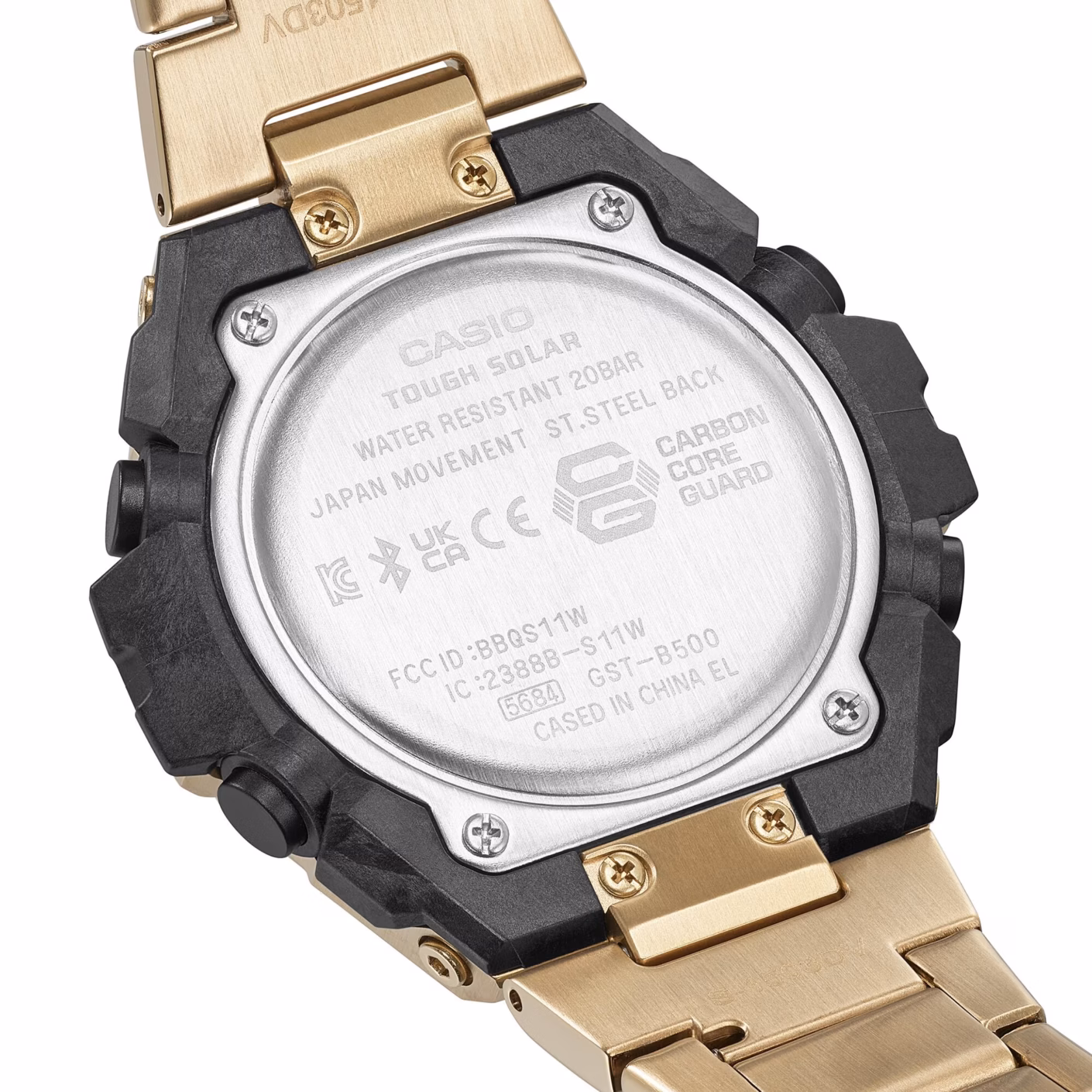 CASIO 卡西歐 G-SHOCK GST-B500GD-9A G-STEEL 金色 數位指針錶