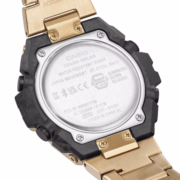 CASIO 卡西歐 G-SHOCK GST-B500GD-9A G-STEEL 金色 數位指針錶：圖片 5
