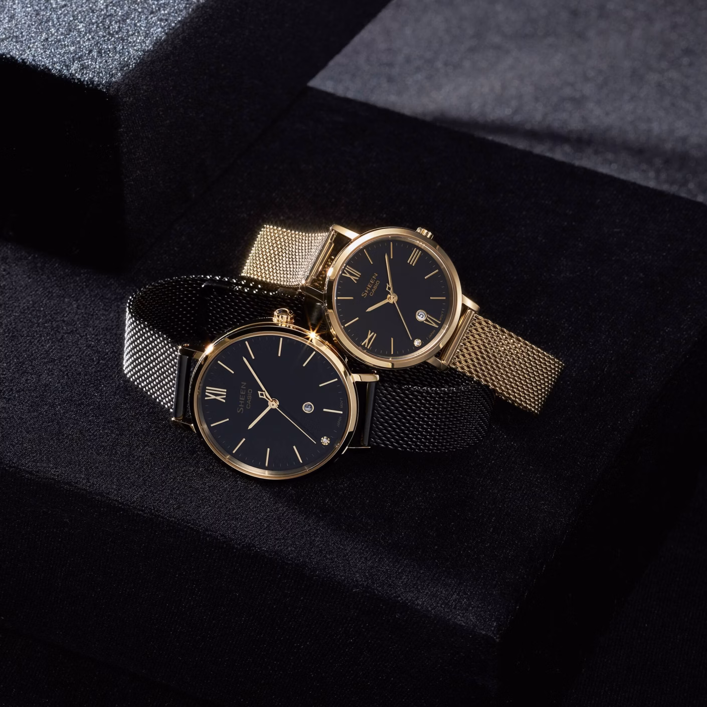 CASIO 卡西歐 SHEEN SHE-4540GM-1A 優雅時尚米蘭帶 華麗黑金女錶