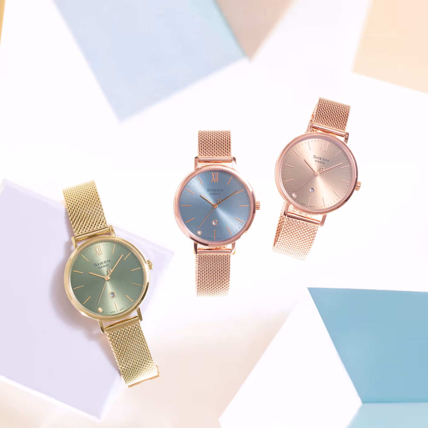 CASIO 卡西歐 SHEEN SHE-4539PM-5A 優雅時尚米蘭帶 粉紅金女錶